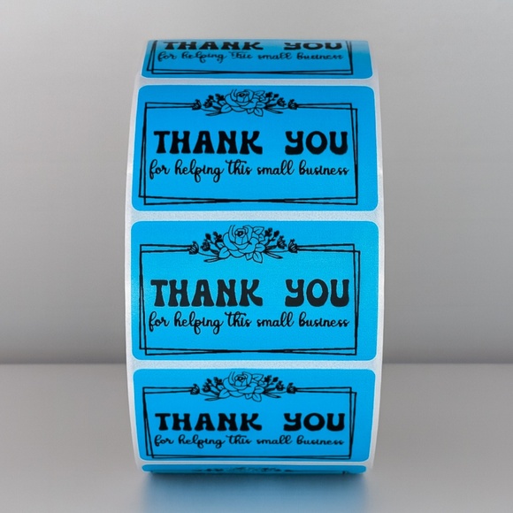Thank You Small Business Stickers | Mint Green Floral Packaging Labels - Picture 3 of 11
